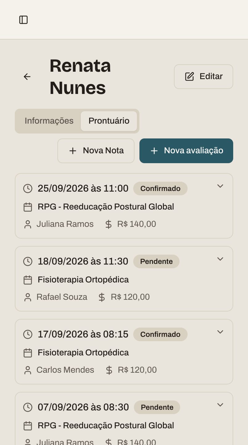 Tela de Clientes do aya