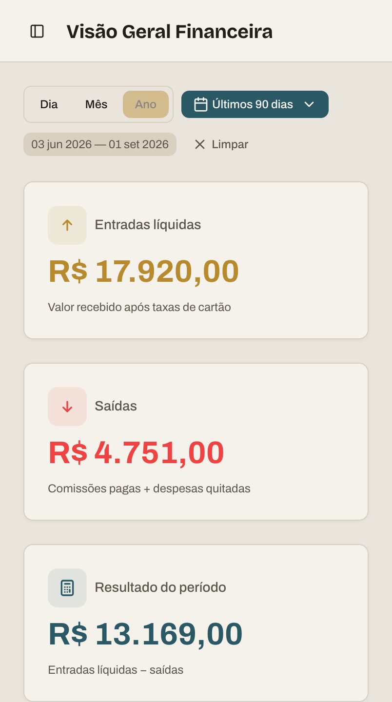 Tela de Financeiro do aya